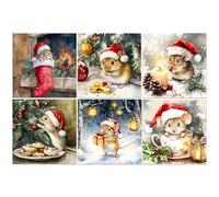 Christmas Cards Multipack of 24 - Xmas Cards 2025 - Cute Mouse Designs - 11.5 x 11.5 cm - Greeting card for Family Kids & Friends - Made in the UK