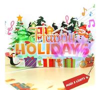 Christmas Cards, Musical Christmas Card with Lights, 3D Snowman Pop Up Christmas Card, Xmas Card for Kids Women, Men, Granddaughters, Grandson, Wishing you a Happy Holiday, Merry Christmas!