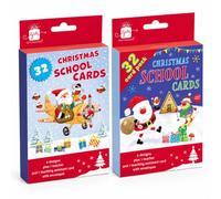 Christmas Cards Pack 32 Kids School - Fun Festive Children Xmas Card Set | Giftmaker, Boxed Multipack, Envelopes Included, 6 Designs Per Pack, Teacher & Teaching Assistant Cards, Design Issued Random