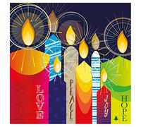 Christmas cards pack - Candles, 10 Christmas cards 2024 with 10 white envelopes - Designed, printed and hand-packed in the UK, by Just Cards Direct
