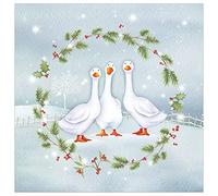 Christmas cards pack - Geese, 10 Christmas cards 2024 with 10 white envelopes - Designed, printed and hand-packed in the UK, by Just Cards Direct