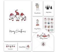 Christmas Cards - Pack of 24, 6 Assorted Designs Merry Christmas Cards with Envelopes - Bulk Greeting and New Years Cards - Perfect to Send Warm Holiday Wishes to Friends and Family - 4" x 6"