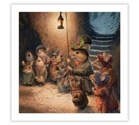 Christmas Cards Pack of 8 - The Wind in the Willows Illustrated Design - Carol Singing Mice by Chris Dunn - Eco-Friendly - Made in the UK