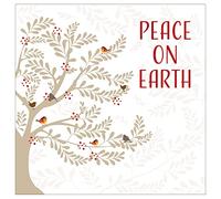 Christmas cards pack - Peace on earth, 10 Christmas cards 2025 with 10 white envelopes - Designed, printed and hand-packed in the UK, by Just Cards Direct