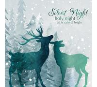 Christmas cards pack - Snowy Deer, 10 Christmas cards 2025 with 10 white envelopes - Designed, printed and hand-packed in the UK, by Just Cards Direct