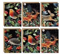 Christmas Cards Packs of 20, 4 Contemporary Winter Wildlife Cards, Eco-friendly and, Blank Inside with Envelopes, 2026 Multipack Bulk Set, For Friends Family Colleagues