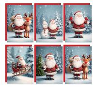 Christmas Cards Packs of 20, 5 Traditional Santa Claus Designs, Eco-friendly and, Blank Inside with Premium Envelopes, 2026 Multipack Bulk Set, For Friends Family School Colleagues