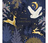 Christmas Cards Wildlife - Luxury Pack 8 Sara Miller Embossed Foiled Xmas Cards