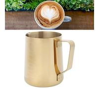 Christmas Carnival Frothing Pitcher - Milk Steaming Pitchers - Gold Stainless Steel Coffee Milk Frothing Cup Pitcher Jug with Scale for Home Coffee Latte Art Use(600ML)