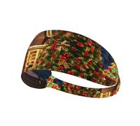 Christmas Carnival Village Sports Headband For Men Women Tennis Sweat Band For Workout Sports Headbands Elastic For Running