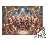 Christmas Carols Kids 1000 Pieces Jigsaw Puzzle Beautiful Scenery Christmas Choir Scene Wall Decor Stress Relief Puzzle for Adults 70x50cm/1000pcs
