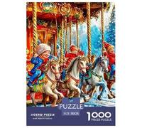 Christmas Carousel 1000 Pieces Jigsaw Puzzles For Adults Educational Games Stress Relieving Entertainment Exercise The Memory of The Brain for Adults And Kids, Age 12 Years Up 38x26cm/1000pcs