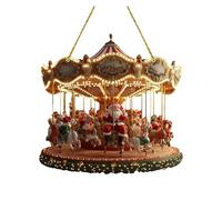 Christmas Carousel,Santa Claus Carousel, Acrylic Pendant Decor, 2D Flat Sunlight, Catching Christmas Ornament, Festive Holiday Decorations For Window Sills And Living Room, Winter Home Gifts