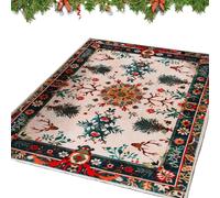 Christmas Carpet, Christmas Area Rug Home Decor, Snowflake Home Textile Winter Scene Props for Study Family Gathering Dorm Apartment Bedroom