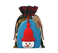 Christmas Carton Snowman Print Xmas Drawstring Eco-Friendly Gift Bags For Christmas Party Wrapping Present Needs