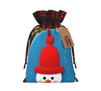 Christmas Carton Snowman Print Xmas Drawstring Gift Bag Festive Christmas Reusable Wrapping Bags Needs