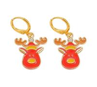 Christmas Cartoon and Metal Style Earrings, Christmas Earrings for Women, Santa Claus, Reindeer, Christmas Tree, Candy Cane, Cute Festive Fashion Earrings for Holiday Parties and Gifts, Middle