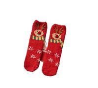 Christmas cartoon coral fleece thermal socks, thickened mid-calf, soft and skin-friendly, suitable for home, holiday parties(W7)