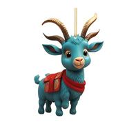 Christmas Cartoon Goat Pendant Christmas Tree Decorations 2D Acrylic Cute Goat Ornaments Christmas Home Hanging Charms Novelty Goat Christmas Ornament Small Car Accessories Decor