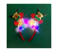 Christmas Cartoon Headband Headwear Women Girl Hair Hoop Led Reindeer Santa Claus Decor Style Cosplay Photography J