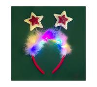 Christmas Cartoon Headband Headwear Women Girl Hair Hoop Led Reindeer Santa Claus Decor Style Cosplay Photography B