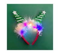 Christmas Cartoon Headband Headwear Women Girl Hair Hoop Led Reindeer Santa Claus Decor Style Cosplay Photography H