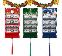 Christmas Cash Envelope, Christmas Cash Gift Envelopes, Xmas Surprise Money Holder with 10 Slots, Surprise Money Card Book for Men Women Girls Boys(Abc)