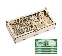 Christmas Cash Envelope | Engraved Seasonal Money Holder - Wooden Christmas Coin Box | for Holiday Wedding Party Gathering Home Graduation Office Travel