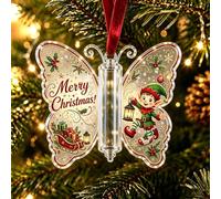 Christmas Cash Gift Butterfly Ornament, Acrylic Money Holder Decor，M | Clear Compartment Christmas Tree Ornament, Versatile Hanging Decoration for Tree, Window, Car Interior & Holiday Gifting