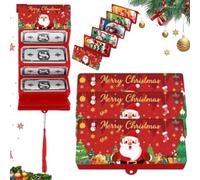 Christmas Cash Gift Envelope- a Creative Way to Give Cash This Christmas, Surprise Money Holders Booklet with 5 Slots for Cards, Santa Themed Holder, New Fun Alternative to Standard(Red(B),3pcs)