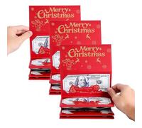 Christmas Cash Gift Envelope, Christmas Money Holders for Cash, DIY Cash Gift Card Holders Xmas with 6 Slots, Surprise Money Clip, Gift Organizer Card Holder Birthday Money for Women Men(Fawn*3)