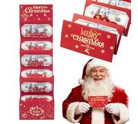 Christmas Cash Gift Envelope, DIY Cash Gift Card Holders Xmas with 6 Slots, Creative Surprise Envelope for Xmas Party Gold Foil Santa Design DIY Foldable Wallet for Men Women Kids (A,5pcs)