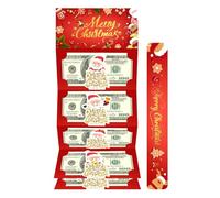 Christmas Cash Holder,Santa Theme Party Favor | Christmas Santa Money Holder with 6 Slots,for Men Women Girls Youth Teens Wife Husband Son Daughter Family Friends