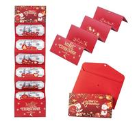 Christmas Cash Wallet, Christmas Money Wallet and Envelope for Cash Gift, Funny Pull Surprise Gift Red with Multi Built Pockets, for Kid Mom Dad Lover Partner