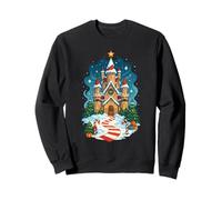 Christmas Castle Winter Night Scene Sweatshirt