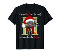 Christmas Cat Anti Santa Hat Bored Cat Humor Xmas Angry Cat T-Shirt
