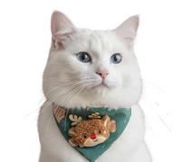 Christmas Cat Bandana - Adjustable Costume, Elastic Pet Scarf Holiday Attire for Festive Display, Apparel Accessory with Patterned Fabric, Personal Garment for Family Gathering