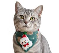 Christmas Cat Bandana, Adjustable Elastic Collar, Pet Bandana with Holiday Design, Cat Scarf use with Costume Outfit, Pet Accessories, Family Gathering Photoshoot for Party Role Play Performance