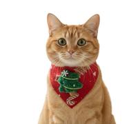Christmas Cat Bandana - Festive Pet Accessory | Soft Fabric with Adjustable Design, Stylish Neckwear for Cats and Small Pets, Seasonal Outfit for Indoor Photo Sessioned, Family Gatherings or Party Fun