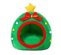 Christmas Cat Bed, Semi-Enclosed Cat Hideaway With Cute Warm Washable | Cat Bed For Cats Indoor Felt Nest For Cats And Kittens, Teepee Furniture Decorations For Cat