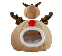 Christmas Cat Bed, Winter Cat Cave Bed, Dog Tent Bed For Cats, Washable Indoor Cat Nest, Semi-Enclosed Cat House Bed, Cozy Cat Cave For Winter, Pet Bed For Puppy And Kitten