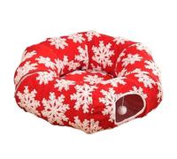 Christmas Cat Bed with Tunnel - Comfortable Tunnel Cushion for Kittens | Cat Bed Donut Shaped Cat Bed for Home Bedroom Living Room Physical Activity Balcony Sleeping