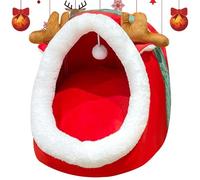 Christmas Cat Beds, Christmas Cat Cave, Washable Cat Beds, Removable Cat Couch, Cat Cave Pet House, Easy To Use, Portable and Suitable for Small, Medium and Large Pets