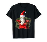Christmas cat, cat on christmas throne, funny T-Shirt
