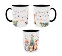 Christmas Cat Coffee Mug - Have a Purrfect New Year Holiday Cat Mug 11oz / Black