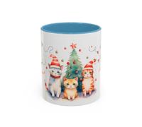 Christmas Cat Coffee Mug - Have a Purrfect New Year Holiday Cat Mug 11oz / Light Blue