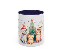 Christmas Cat Coffee Mug - Have a Purrfect New Year Holiday Cat Mug 11oz / Navy