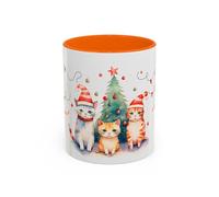 Christmas Cat Coffee Mug - Have a Purrfect New Year Holiday Cat Mug 11oz / Orange