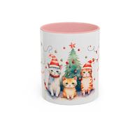 Christmas Cat Coffee Mug - Have a Purrfect New Year Holiday Cat Mug 11oz / Pink