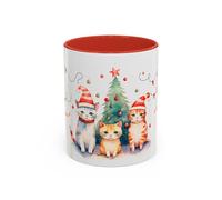 Christmas Cat Coffee Mug - Have a Purrfect New Year Holiday Cat Mug 11oz / Red